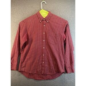 J Crew Dress Shirt Mens Size L red  White Red Plaid  Business Preppy